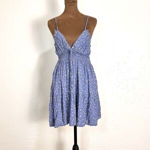 Angie Womens Y2K Babydoll Boho Mini Dress Size S Smocked Cottagecore Western